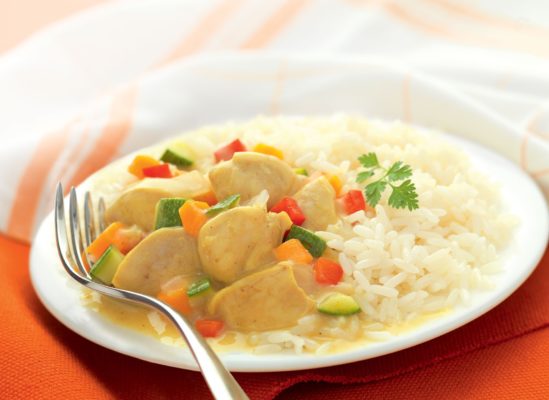 Poulet à l'Indienne et son riz sauce au curry