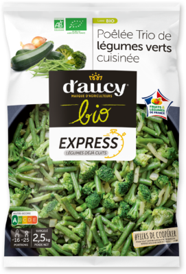 Poêlée Trio de légumes verts cuisinée BIO d'aucy Express
